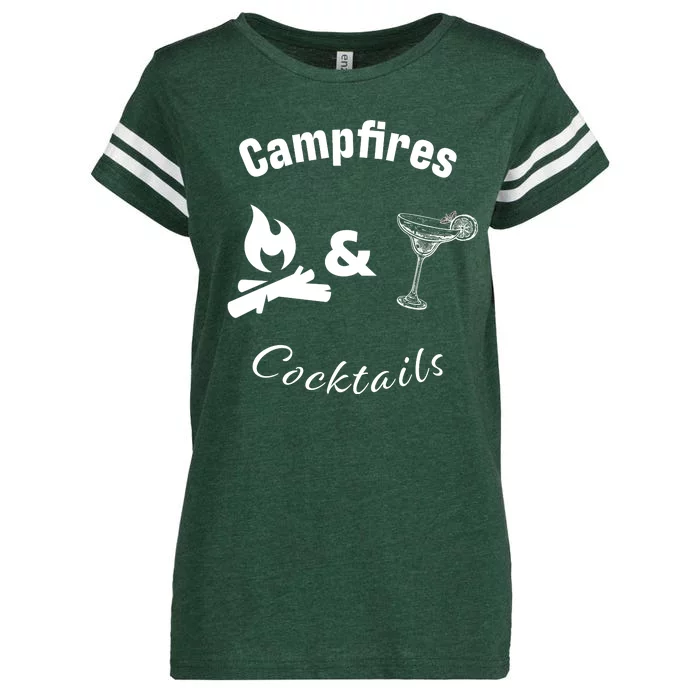 Campfires And Cocktails Enza Ladies Jersey Football T-Shirt