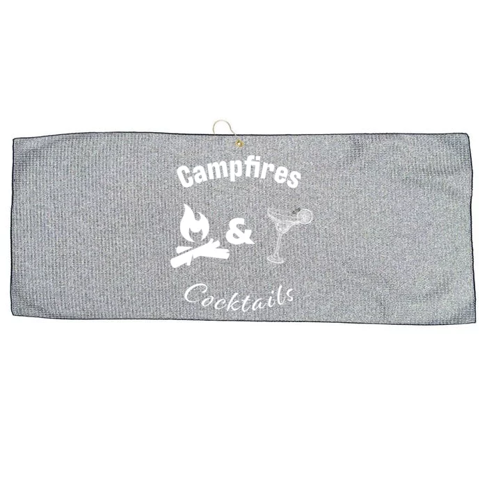 Campfires And Cocktails Large Microfiber Waffle Golf Towel