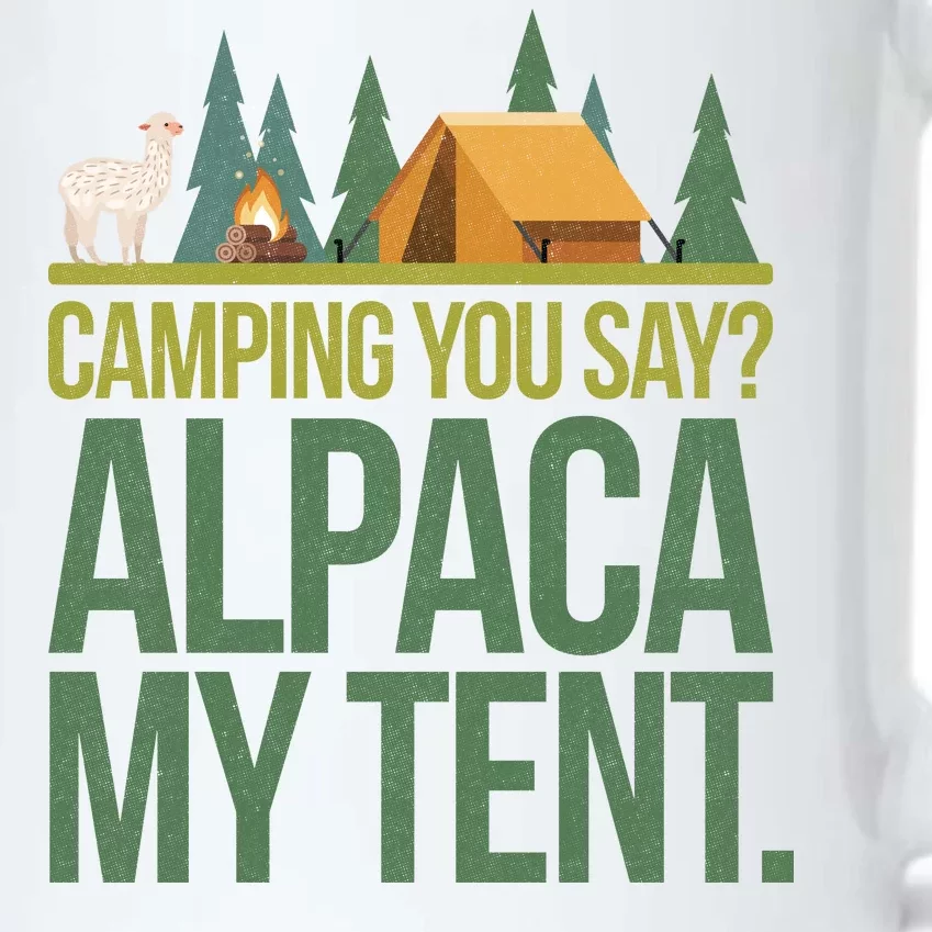 Camping Alpaca My Tent Black Color Changing Mug