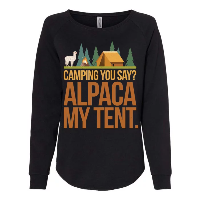 Camping Alpaca My Tent Womens California Wash Sweatshirt