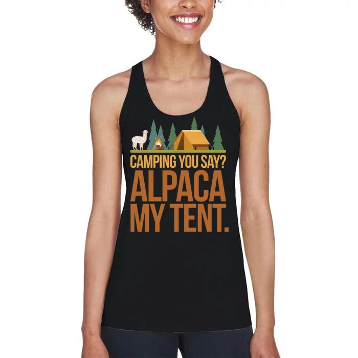 Camping Alpaca My Tent Women's Racerback Tank