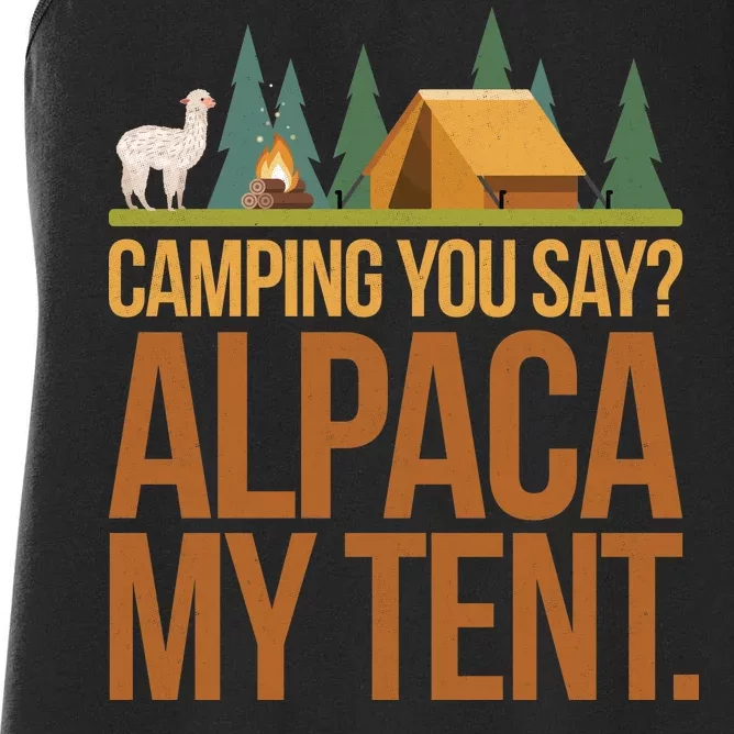 Camping Alpaca My Tent Women's Racerback Tank