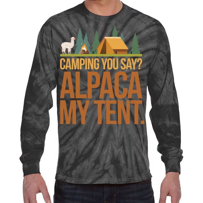 Camping Alpaca My Tent Tie-Dye Long Sleeve Shirt