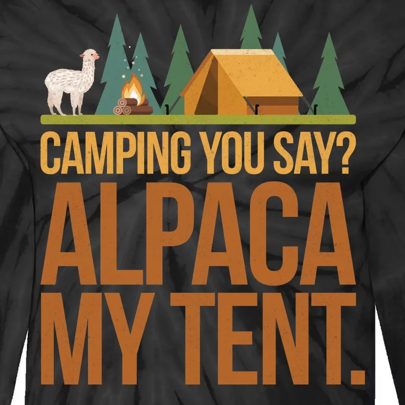 Camping Alpaca My Tent Tie-Dye Long Sleeve Shirt