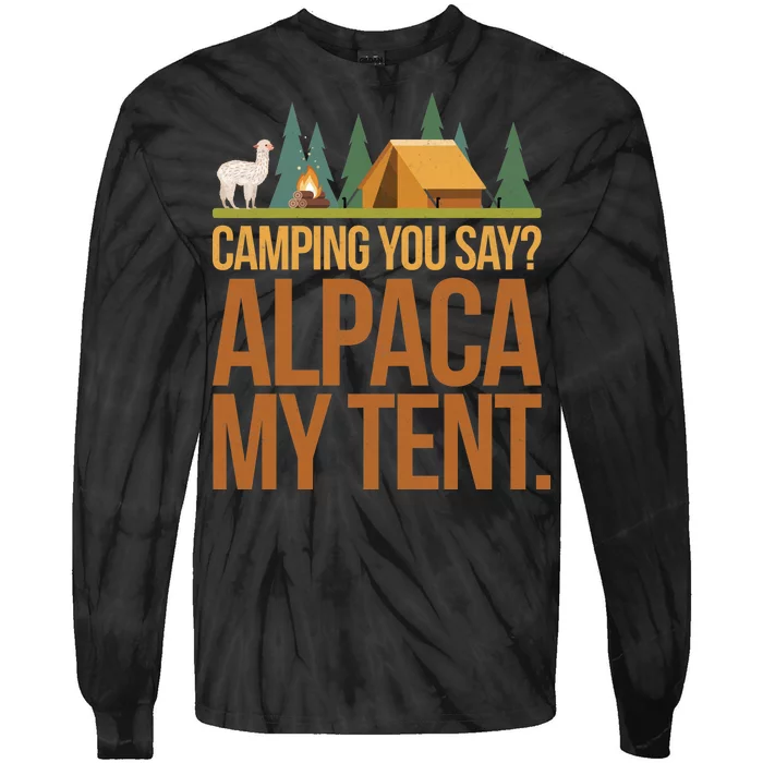 Camping Alpaca My Tent Tie-Dye Long Sleeve Shirt