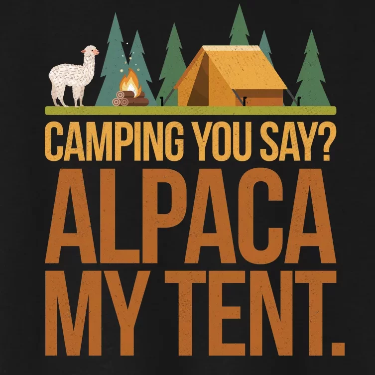 Camping Alpaca My Tent Women's Crop Top Tee