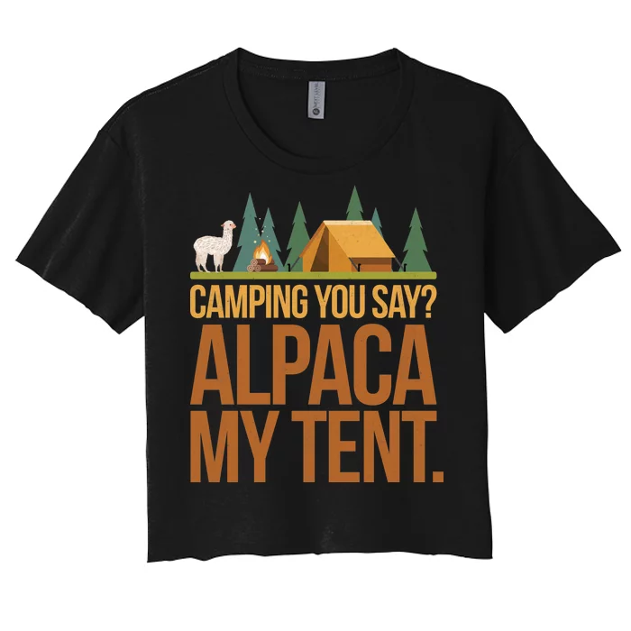 Camping Alpaca My Tent Women's Crop Top Tee