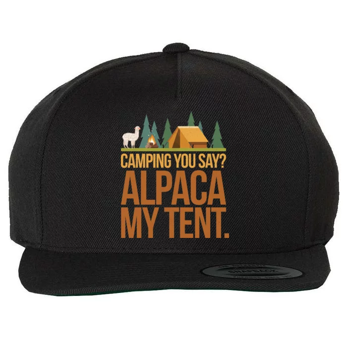 Camping Alpaca My Tent Wool Snapback Cap