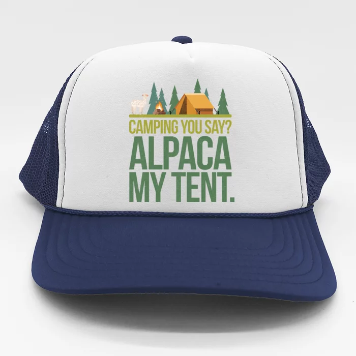 Camping Alpaca My Tent Trucker Hat