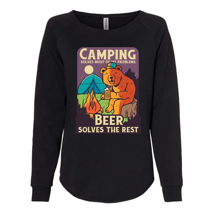 Camping And Beer Funny Womens California Wash Sweatshirt