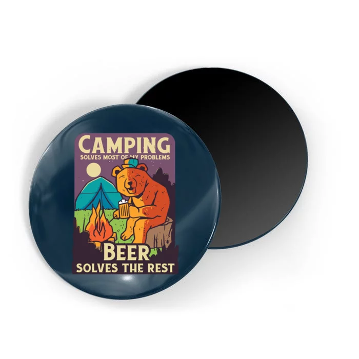 Camping And Beer Funny Magnet