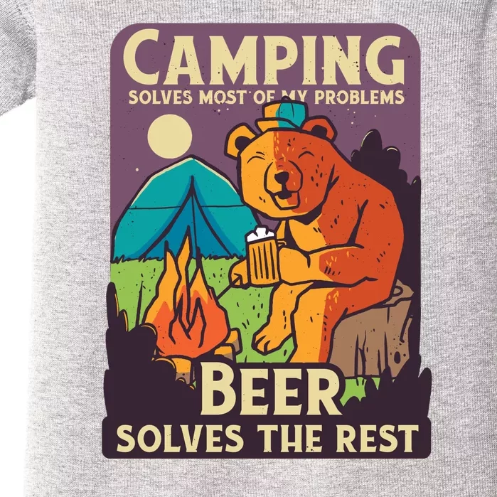 Camping And Beer Funny Baby Bodysuit