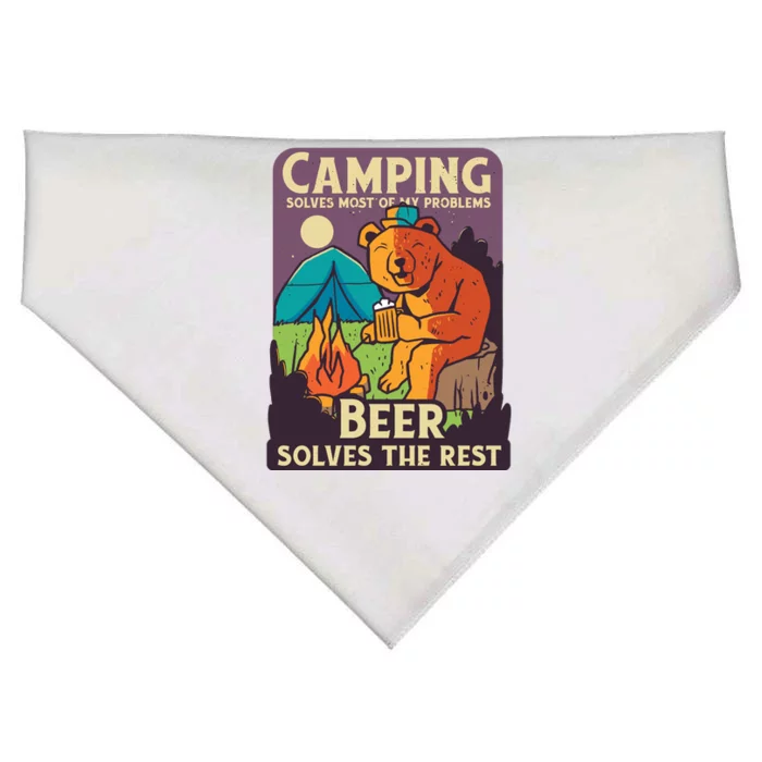 Camping And Beer Funny USA-Made Doggie Bandana