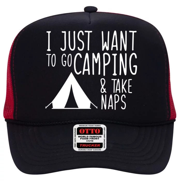 Camping And Napping High Crown Mesh Trucker Hat