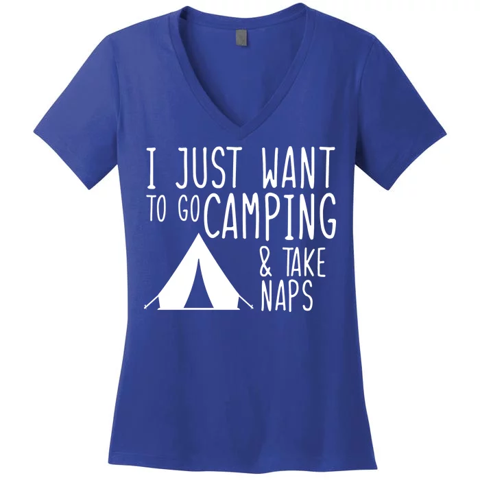 Camping And Napping Women's V-Neck T-Shirt