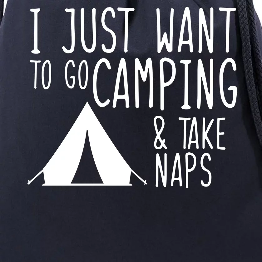 Camping And Napping Drawstring Bag