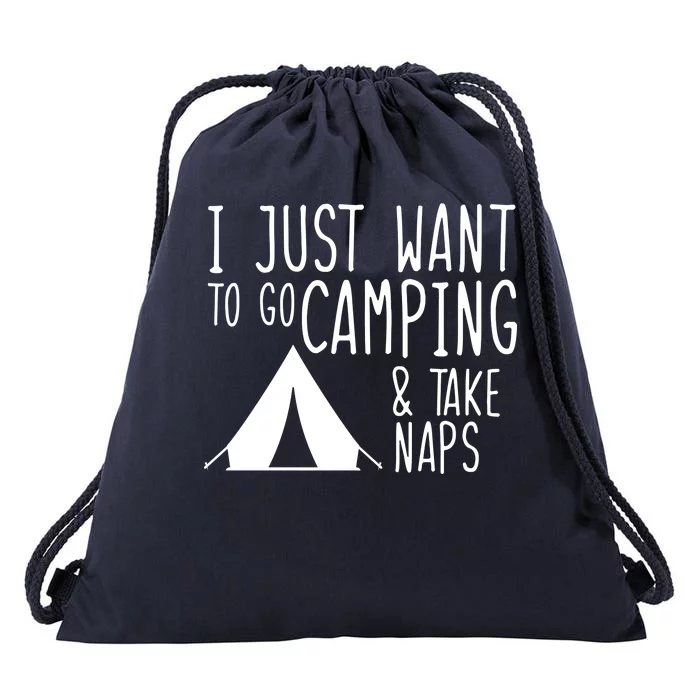 Camping And Napping Drawstring Bag