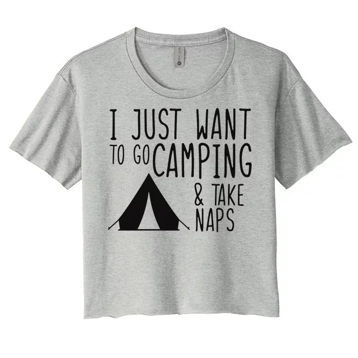 Camping And Napping Women's Crop Top Tee