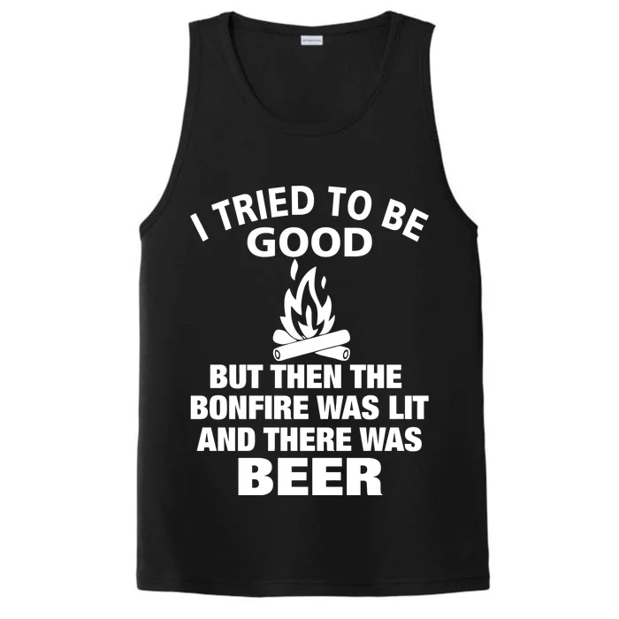 Camping Bonfire And Beer Performance Tank