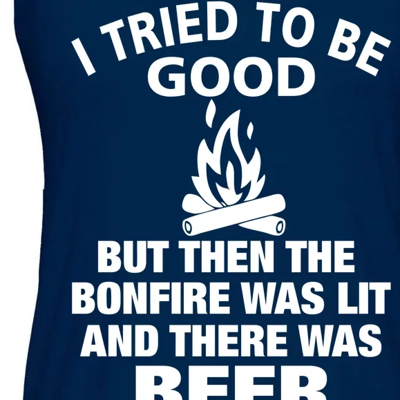 Camping Bonfire And Beer Ladies Essential Flowy Tank