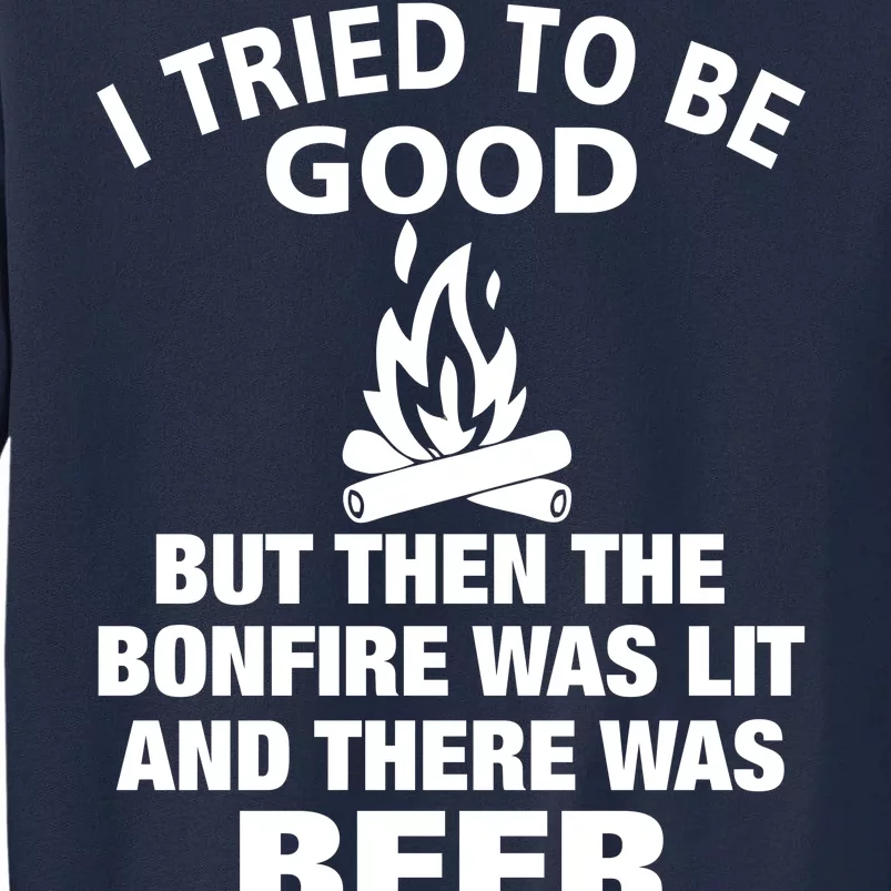 Camping Bonfire And Beer Tall Sweatshirt