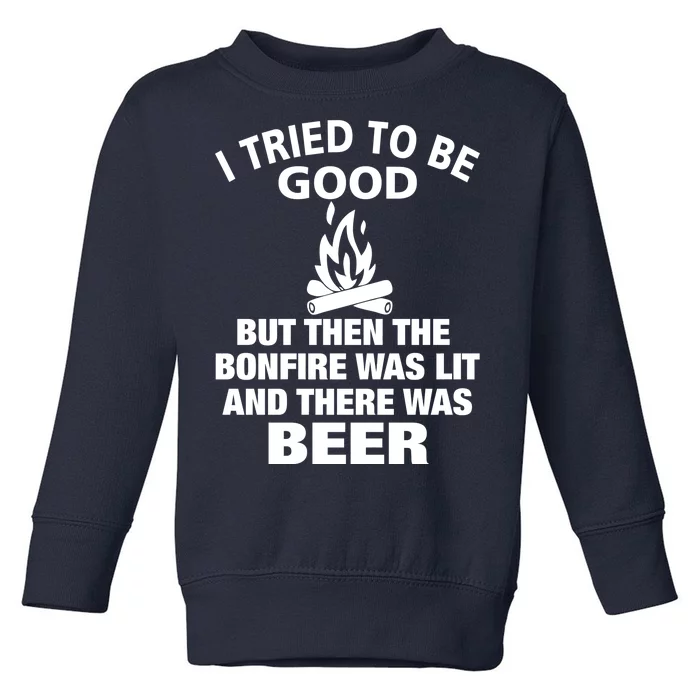 Camping Bonfire And Beer Toddler Sweatshirt