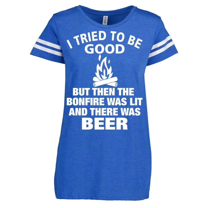 Camping Bonfire And Beer Enza Ladies Jersey Football T-Shirt