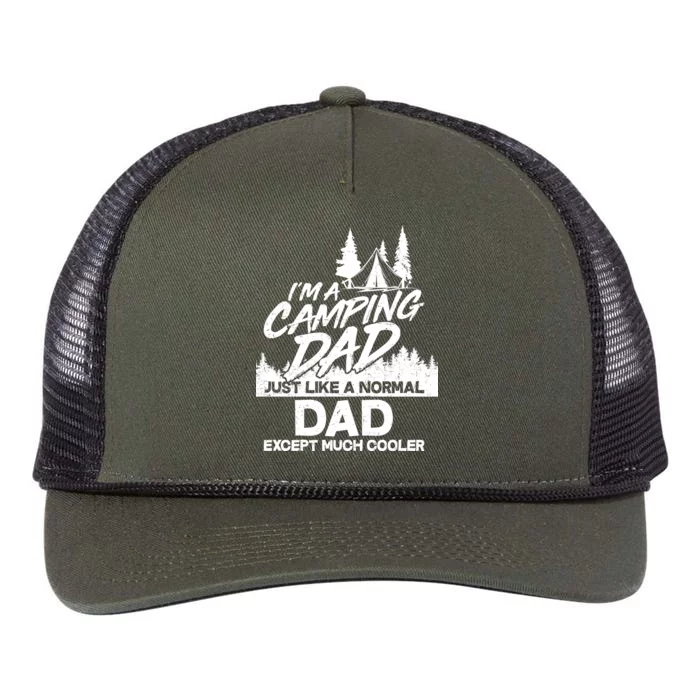 Camping Dad Just Like A Normal Dad But Much Cooler Retro Rope Trucker Hat Cap