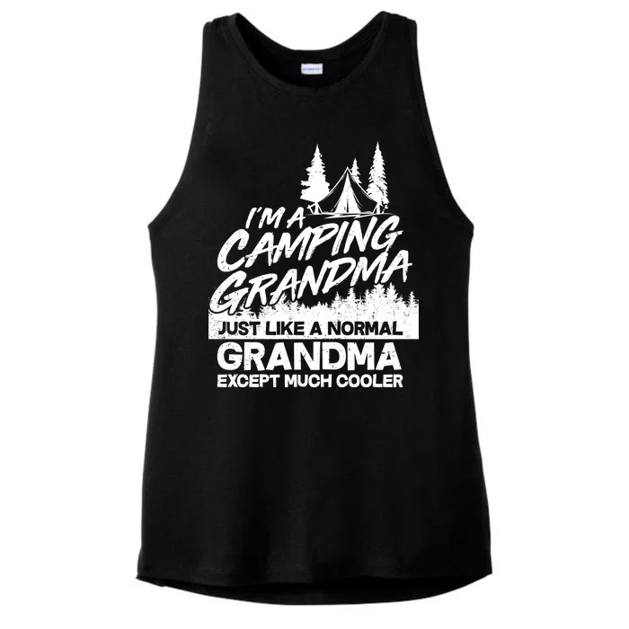 Camping Grandma Ladies Tri-Blend Wicking Tank