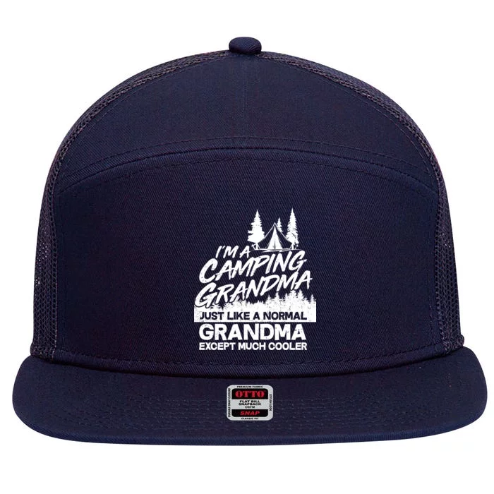 Camping Grandma 7 Panel Mesh Trucker Snapback Hat