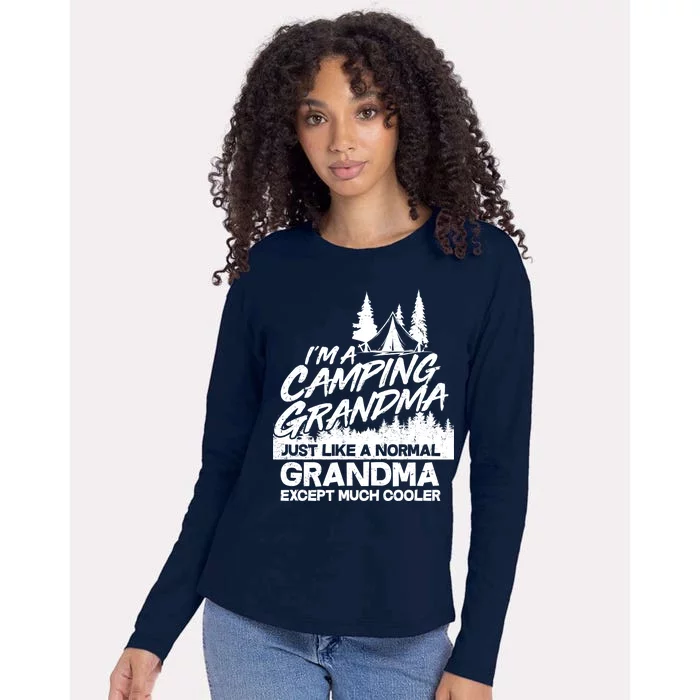 Camping Grandma Womens Cotton Relaxed Long Sleeve T-Shirt