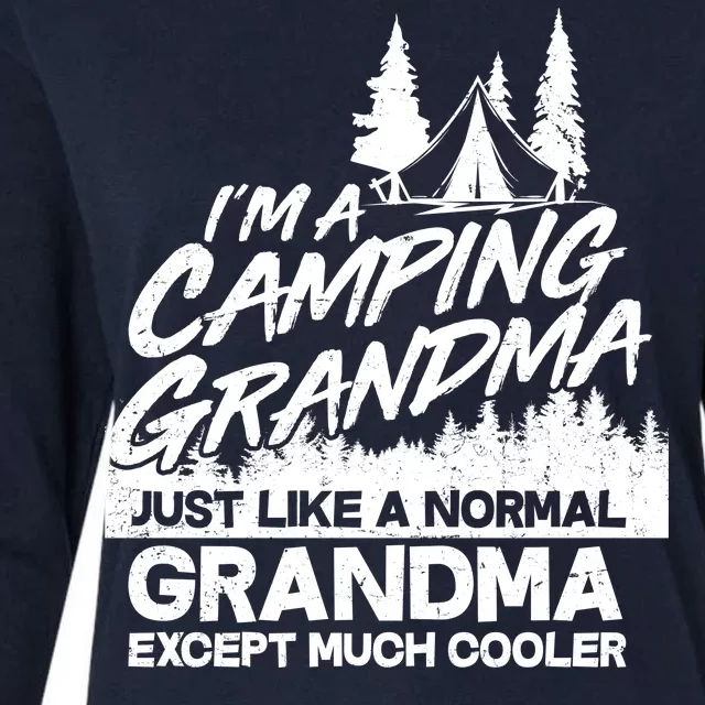 Camping Grandma Womens Cotton Relaxed Long Sleeve T-Shirt