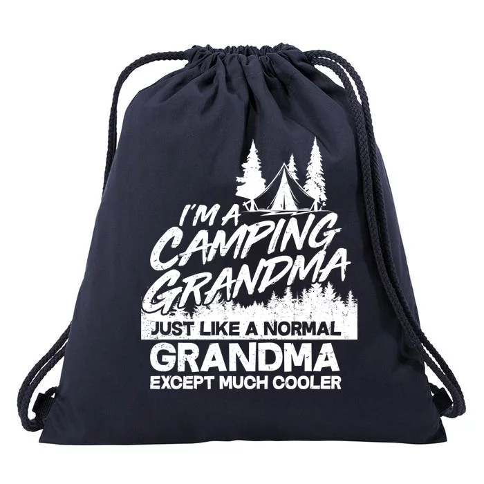 Camping Grandma Drawstring Bag