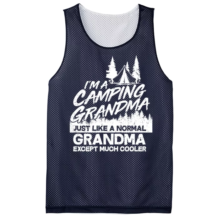 Camping Grandma Mesh Reversible Basketball Jersey Tank