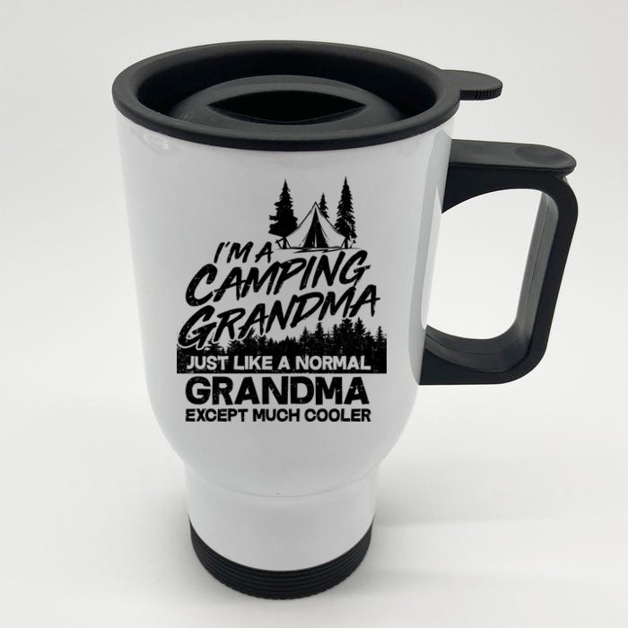 Camping Grandma Front & Back Stainless Steel Travel Mug