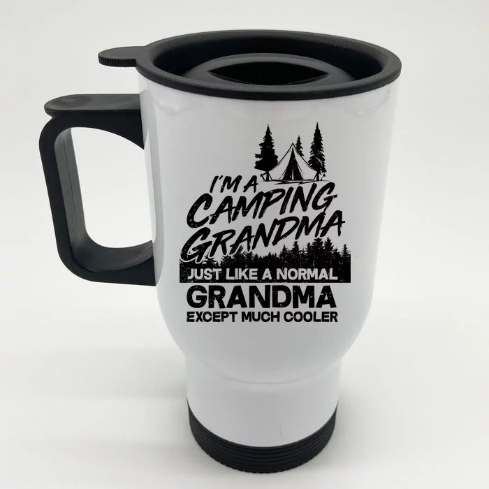 Camping Grandma Front & Back Stainless Steel Travel Mug