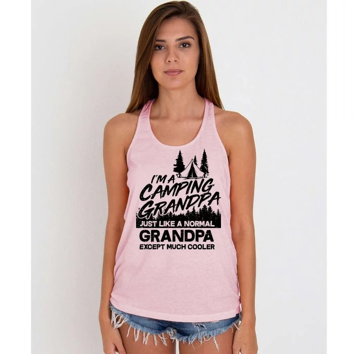 Camping Grandpa Women's Knotted Racerback Tank