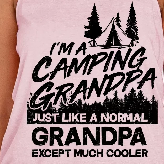 Camping Grandpa Women's Knotted Racerback Tank