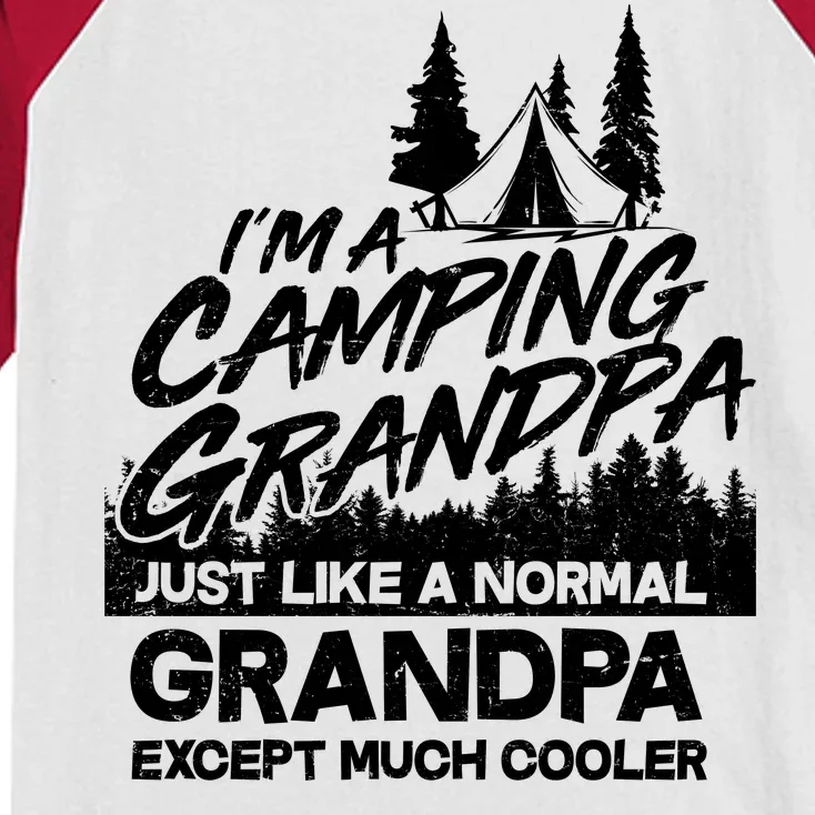 Camping Grandpa Kids Colorblock Raglan Jersey