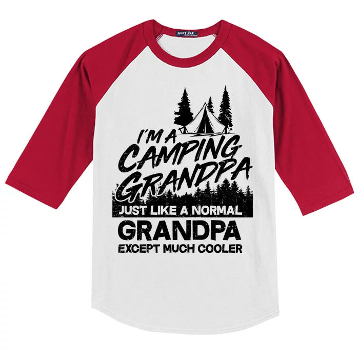 Camping Grandpa Kids Colorblock Raglan Jersey