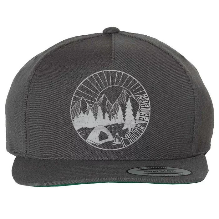 Camping I Hate People Wool Snapback Cap