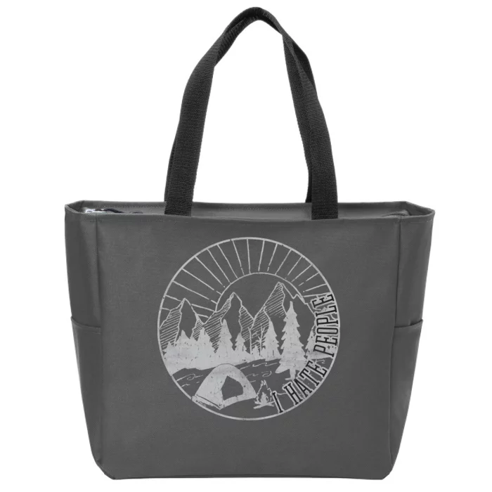 Camping I Hate People Zip Tote Bag