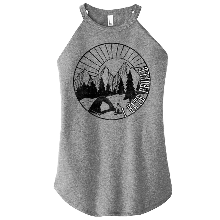 Camping I Hate People Women’s Perfect Tri Rocker Tank