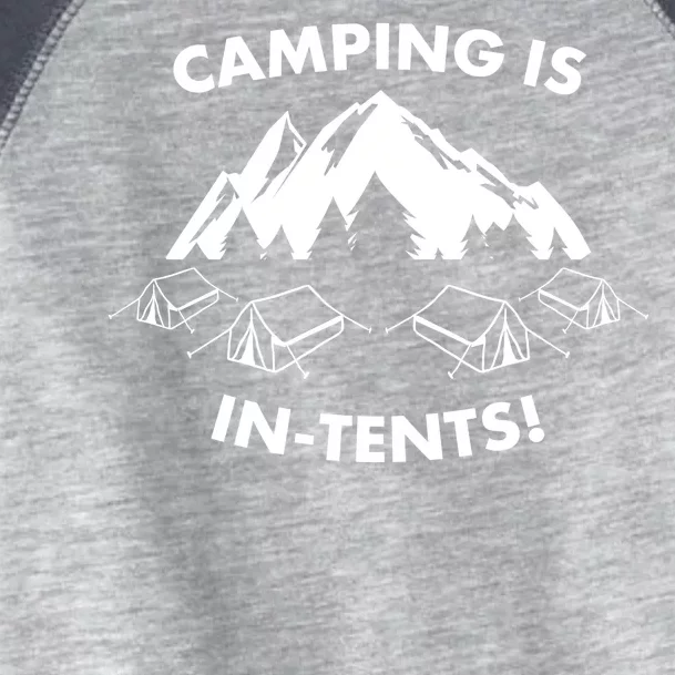 Camping Is In Tents Intents Funny Toddler Fine Jersey T-Shirt