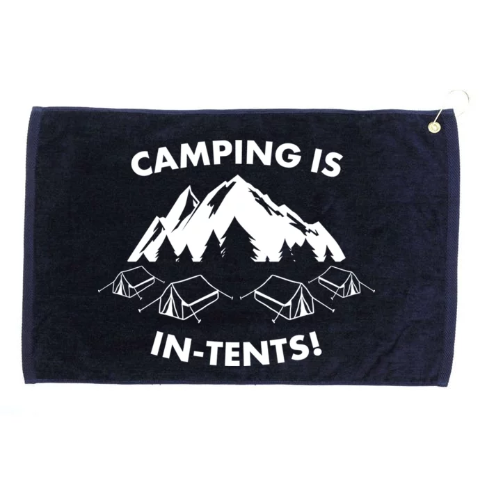 Camping Is In Tents Intents Funny Grommeted Golf Towel