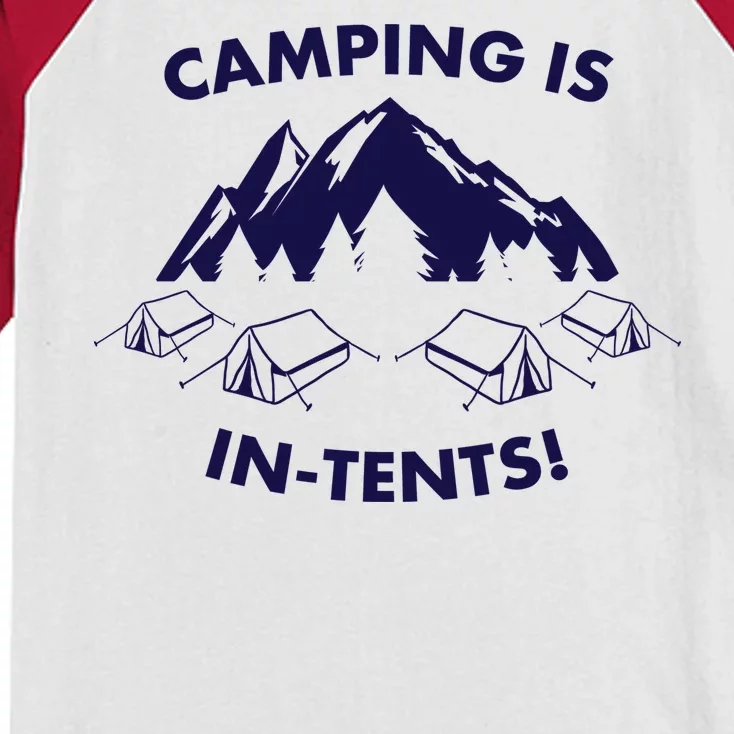 Camping Is In Tents Intents Funny Kids Colorblock Raglan Jersey