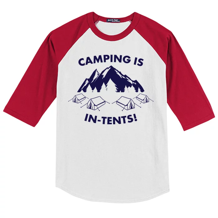 Camping Is In Tents Intents Funny Kids Colorblock Raglan Jersey