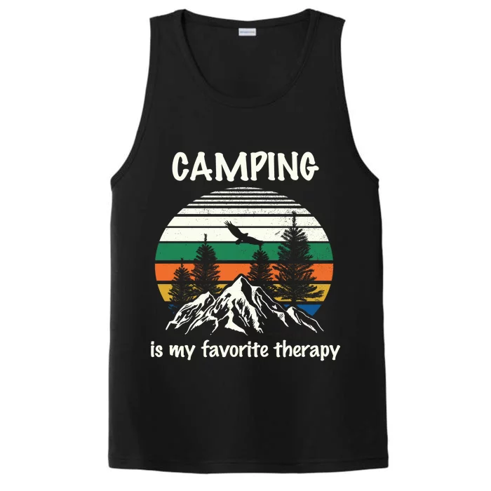 Camping Is My Therapy Performance Tank