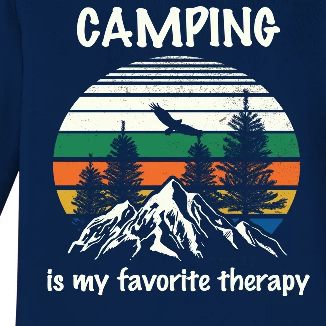 Camping Is My Therapy Baby Long Sleeve Bodysuit