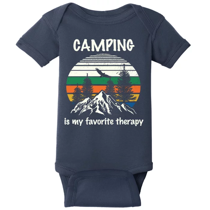 Camping Is My Therapy Baby Bodysuit